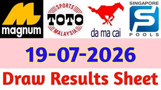 19-07-2026 Today 4D Results Magnum Toto Kuda/Damacai | 4d Result Today | Today 4d Result Live