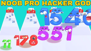 NOOB VS PRO VS HACKER VS GOD  in Number Master: Merge & Run