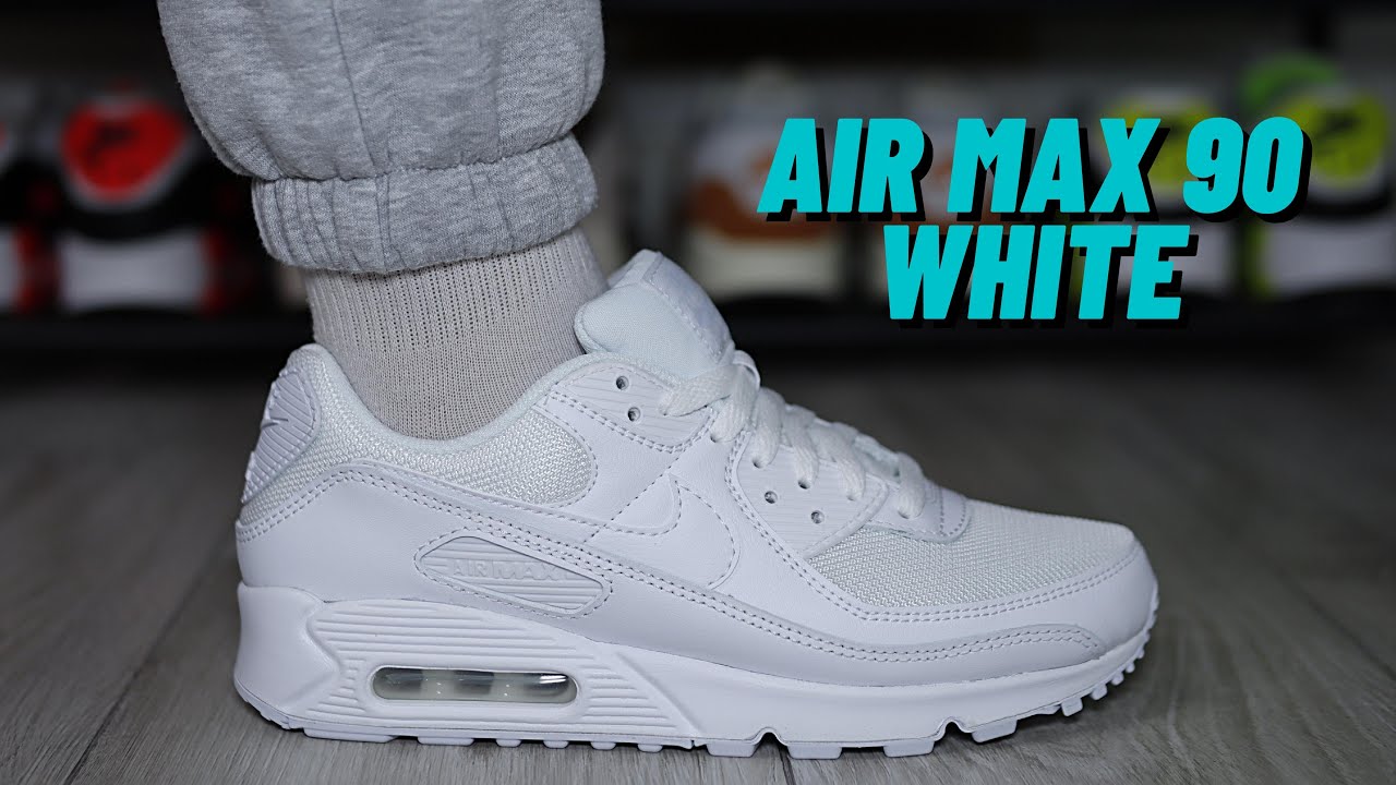 Nike Air Max 90 White" On Review - YouTube