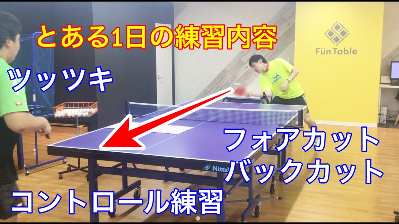 【卓球】必見！！とある1日の練習メニュー！【カットマン！攻撃型も大事な部分あります！】