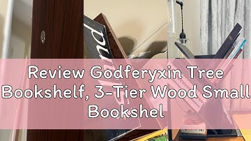 Review Godferyxin Tree Bookshelf, 3-Tier Wood Small Bookshelf and Mini Bookcase for Office, Home or