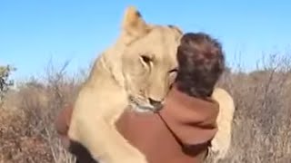 幼いライオンを救った男性。野生に戻した１年後の再会に涙が溢れる【感動】