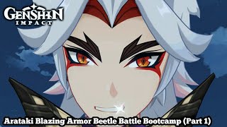 Arataki Blazing Armor Beetle Battle Bootcamp (Part 1) - Genshin Impact