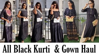 Black Kurti Haul | Anarkali Kurti | Straight kurti | Black Kurti & Gown | Black Kurti Collection