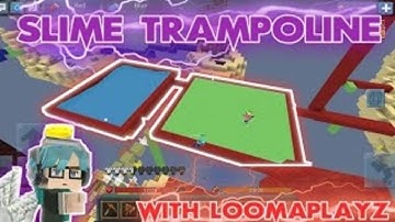 Making SLIME TRAMPOLINE in Bedwars 😳 Blockman GO Blocky Mods With LoomaPlayz