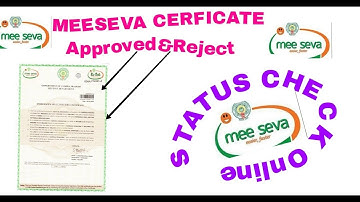 Meeseva certificate transactions approved& Reject status check