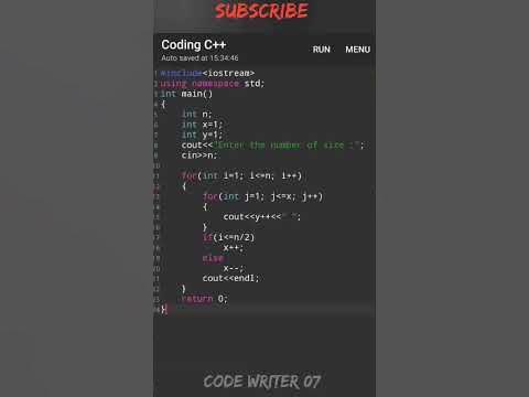 Best C++ pattern program tutorial video || π―π§ #shorts #coding # ...