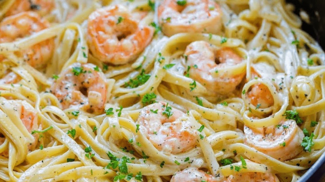 How To Make Creamy Shrimp Alfredo Pasta # 8 - YouTube