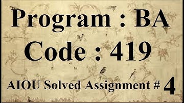 AIOU Code 419 Solved Assignment No 4 Spring 2024 | Baloch Academy