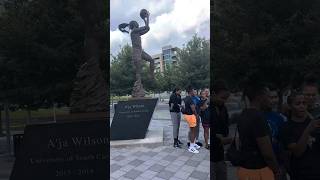 Las Vegas Aces players and staff visit A’ja Wilson’s statue in South Carolina