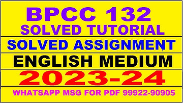 bpcc 132 solved tutorial 2023-24 | bpcc 132 solved assignment 2023-24 | bpcc 132 2024