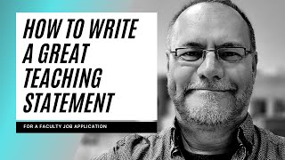 How to write a great teaching statement for a faculty job application #assistantprofessor