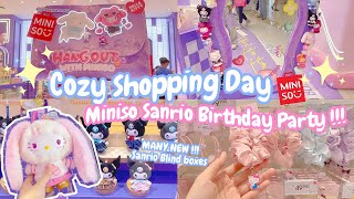 Cozy Sanrio Shopping 💗 Miniso Land Birthday 🎉 NEW Top Toy Blind Box, Kuromi +more! chill ASMR vlog