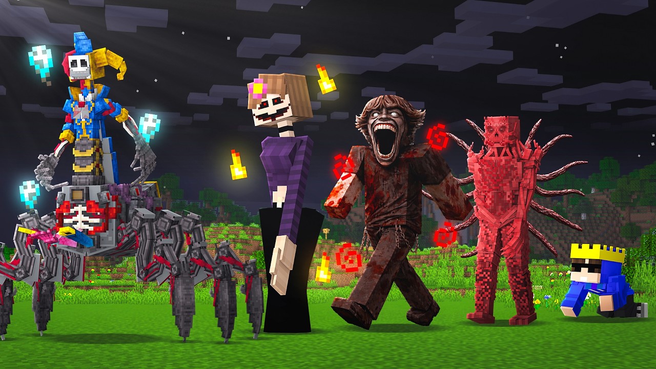 I Living SCARY ENTITIES Life For 24 Hours In Minecraft! [Part - 6]