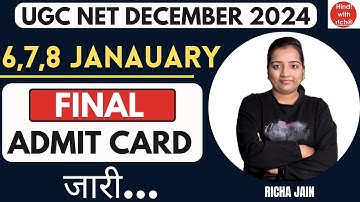 NET HINDI ADMIT CARD 2024-25।ADMIT CARD OUT।NET JRF 2024।hindi with richa।