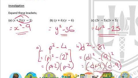 LHS N5 Mathematics - Brackets and Factorising 3 - Factorising Diff of Two Squares