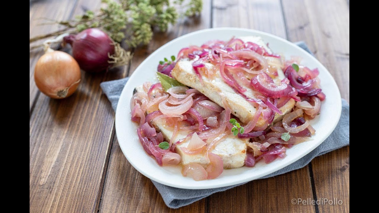 Pesce spada con cipolla in agrodolce in forno ad aria ... by Nonna IDA..!