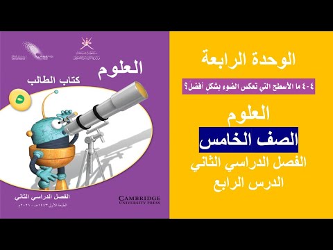 ما الأسطح التي تعكس الضوء بشكل أفضل 4 4 الوحدة الرابعة العلوم الصف الخامس الفصل الثاني