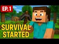 Day 1 of My Minecraft Survival Journey! | Hindi Series Episode 1