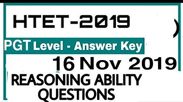 HTET ANSWER KEY LEVEL 3 PGT EXAM 16 NOVEMBER 2019 || Previous year question paper PAPER PDF