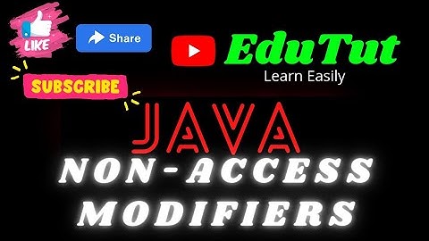 Non Access Modifiers in Java | Java For Beginners | EduTut | Learn Easily in Tamil