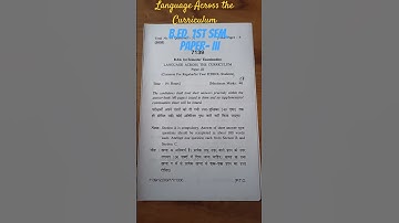 B.Ed.Paper- III Language Across the Curriculum ✅ 1st sem.#hpu#spumandi#hptet #exam#previousyearpaper
