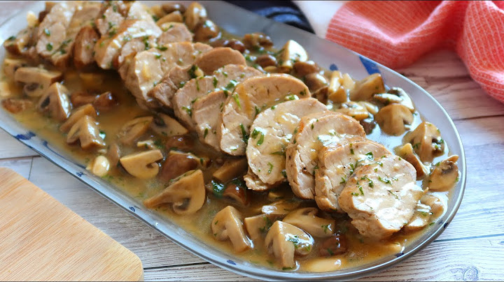 Solomillo de cerdo al ajillo con champinones