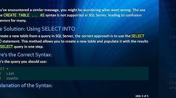 How to Create a Table from a Query in SQL Server: Avoiding Syntax Errors