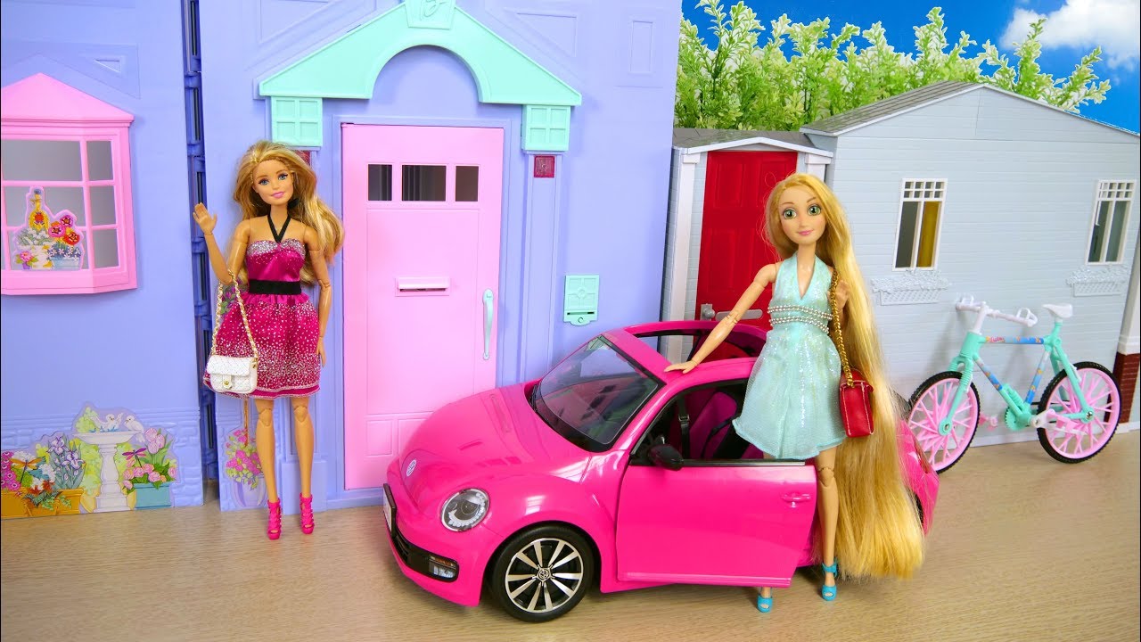  Barbie  Rapunzel  doll House Morning Routine Elsa Hair Salon 