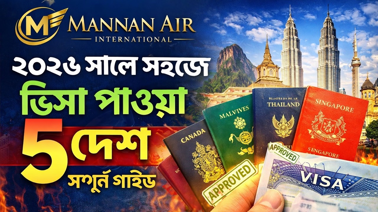 ২০২৬  সালে কোন ৫টি দেশে সহজে ভিসা পাবেন | ✈️Mannan Air International | Best Travel Company Uncovered