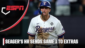 Corey Seager ties World Series Game 1 with HR in 9th inning | MLB on ESPN