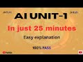 AI unit1 | In just 25 minutes | Easy explanation | 100% pass | jntuh