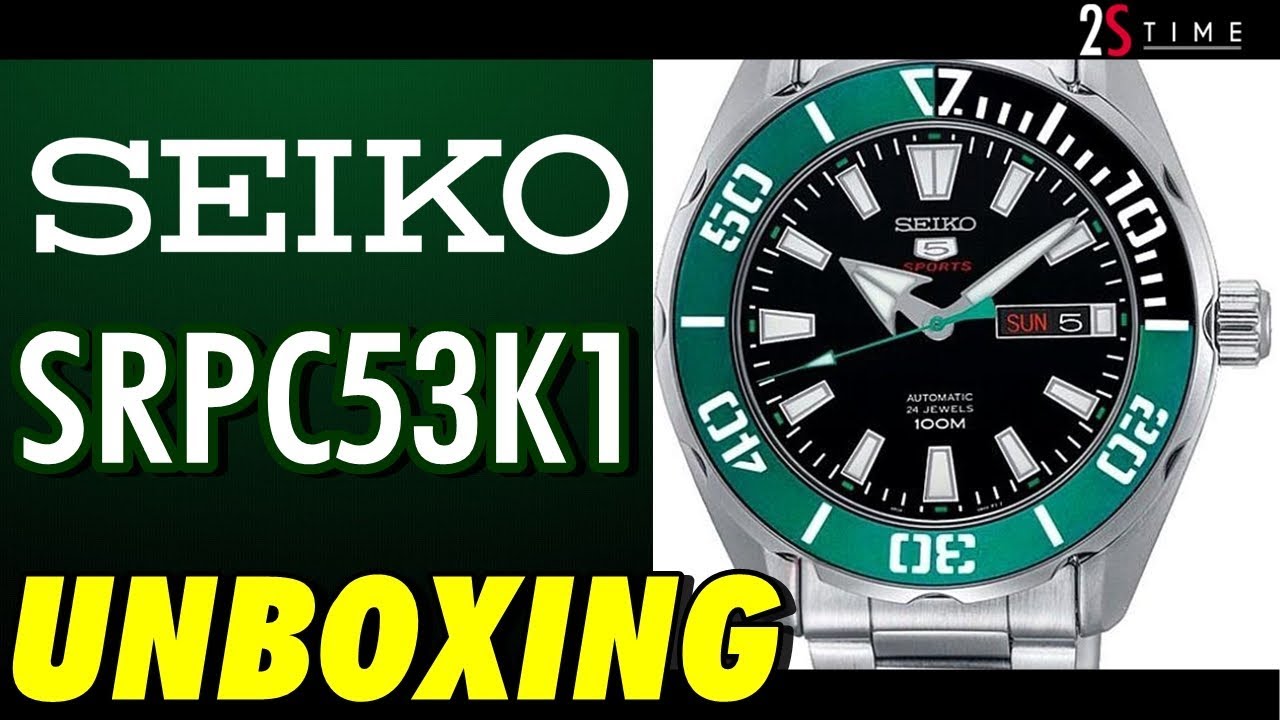 SEIKO 5 Sports SRPC53K1 Green Bezel [Unboxing] - YouTube