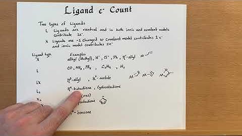Ligand electron counts for organometallics