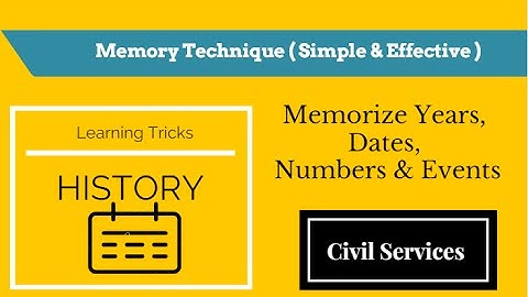 New Memory Technique to remember Dates, Years and Events in History