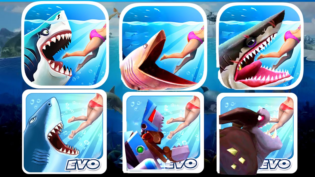 ALL HUNGRY SHARK THROUGH THE YEARS - UNLOCK ALL HUNGRY SHARK WORLD - HUNGRY SHARK EVOLUTION (2024)