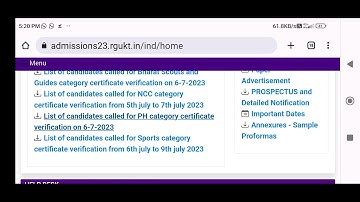 AP IIIT 2023 Special category call letter download&category wise list.