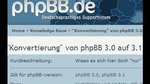 phpBB-Tutorial: Update von 3.0.12 auf 3.1.0 RC2