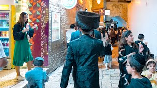 Jerusalem at Night. Jewish Hearts United in Joy and Celebration