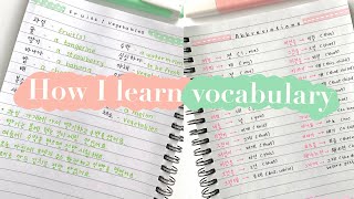 How I learn and remember vocabulary , korean notes flip through