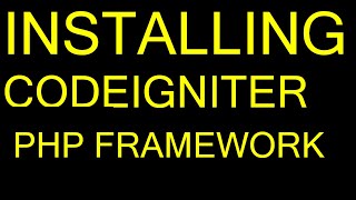 INSTALLING CODEIGNITER USING COMPOSER