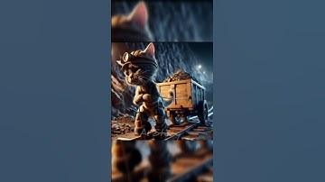 Kitten hard work in coal mine 😿🔨 #cute #kitten #ai #art #sad #story #love #reels #trending #shorts
