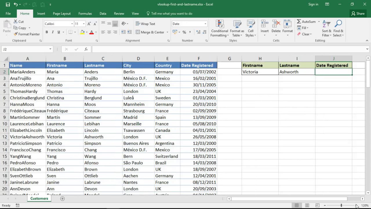 Excel lookup and match