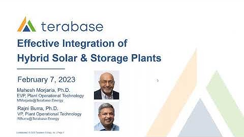 Webinar: Effective Integration of Hybrid Solar & Storage Plants (February 7, 2023)