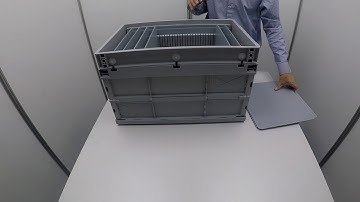 Foldable Euro container with insertable partitions - cardboard plastic insert