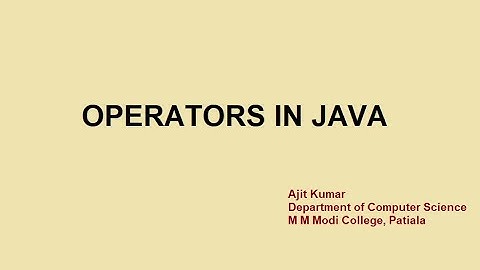 Operators Arithmetic Relational Logical