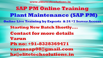 SAP PM (Plant Maintenance ) @ 91-8019245457