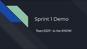 Sprint 1 Video Demo- Team 0329
