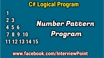 Number Pattern Program in C# | Program to print number pattern