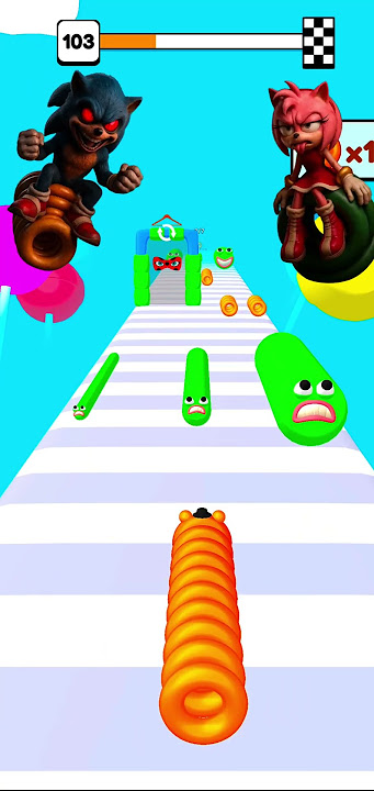 HELP! PINK SONIC LAUGHING SONIC IS STUCK! 😱🐍SLITHER FIGHT 3D lvl.80 #gaming #shorts #gaming